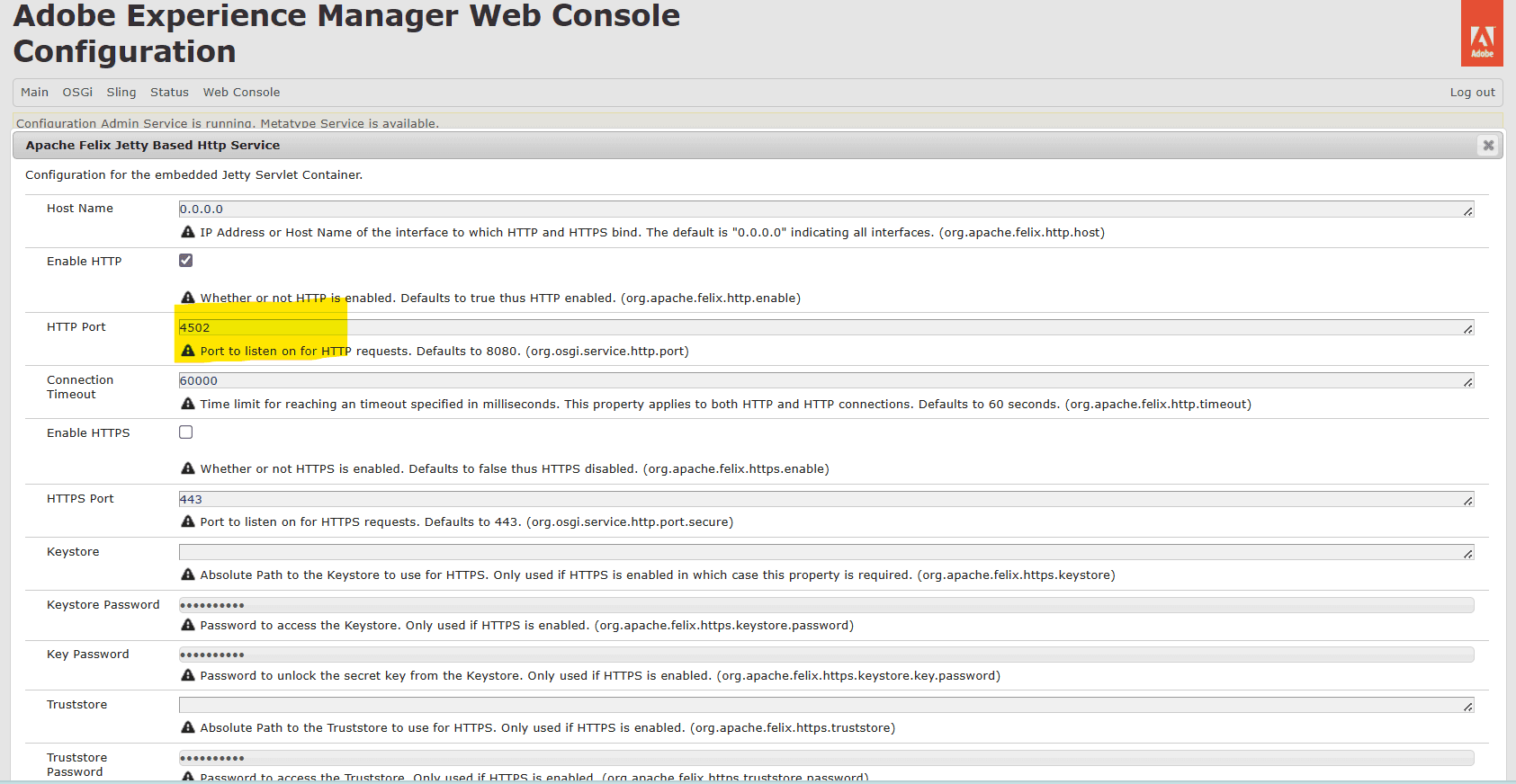 how-to-change-port-of-a-running-aem-instance