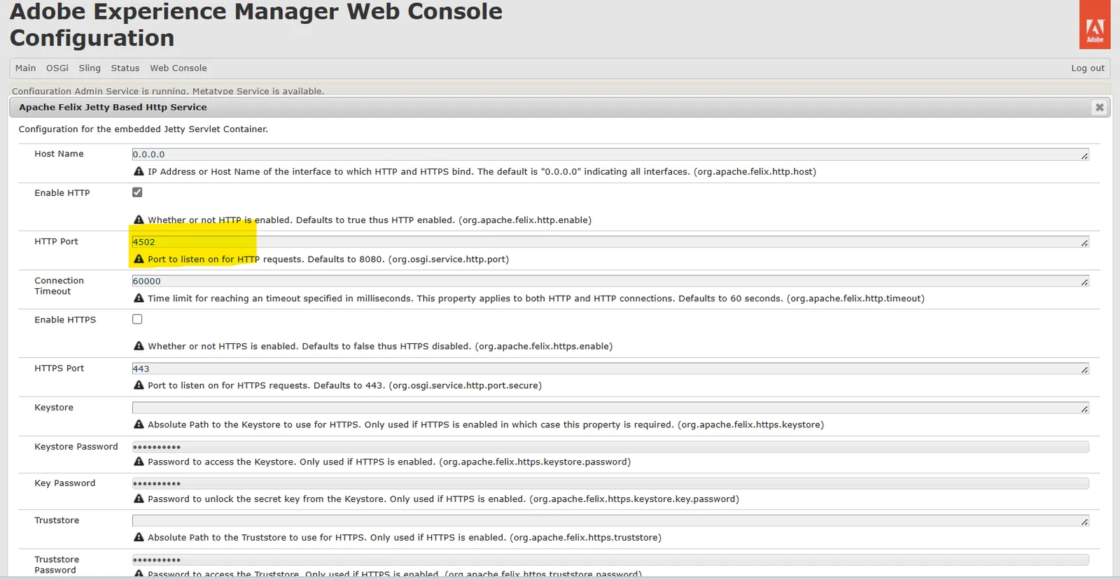 how-to-change-port-of-a-running-aem-instance
